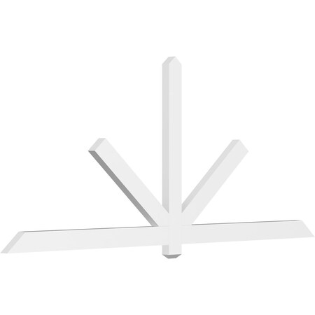 Ekena Millwork Kennewick Architectural Grade PVC Gable Bracket, 96"W x 40"H x 2"D x 4"F, 10/12 Pitch GBP096X40X0204KEN00